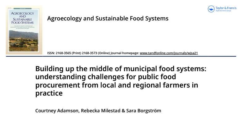 Article: Building up the middle of municipal food systems