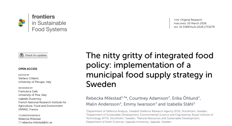 Article: The nitty gritty of integrated food policy 