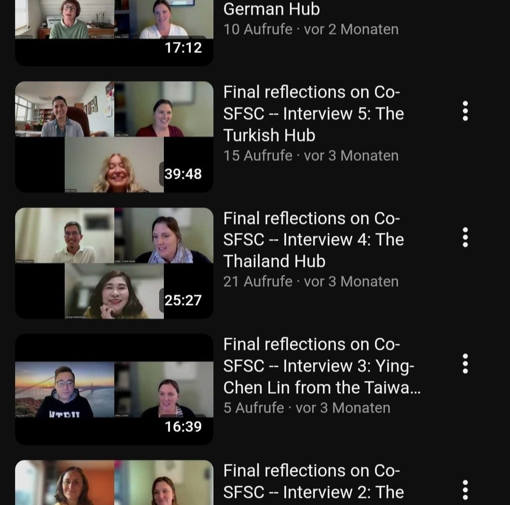 Screenshot of Youtube Video Interviews